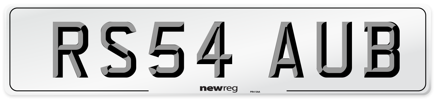 RS54 AUB Number Plate from New Reg